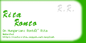 rita ronto business card